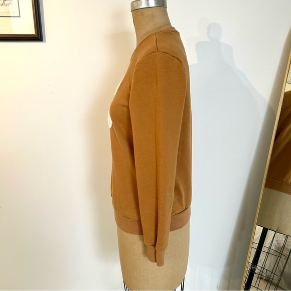“Amour Is French” Caramel Brown Sweatshirt Sz SM - Picture 5 of 9